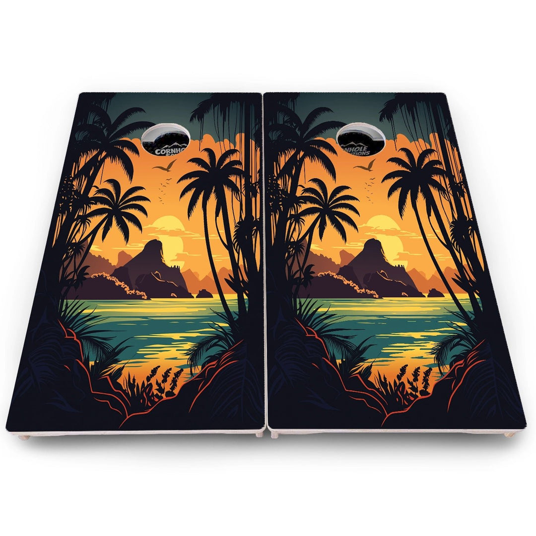 Beach Sunset Cornhole Boards – Pro Lite or Pro Elite