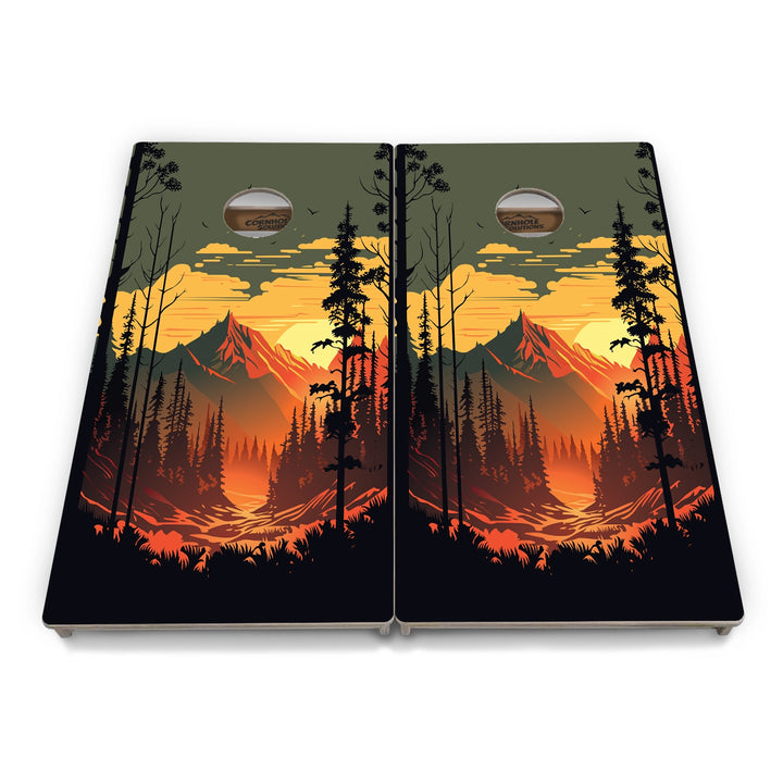 Mountain Sunset Cornhole Boards – Tournament Series