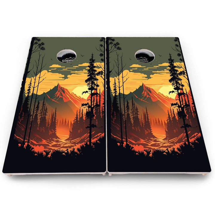Mountain Sunset Cornhole Boards – Pro Lite or Pro Elite