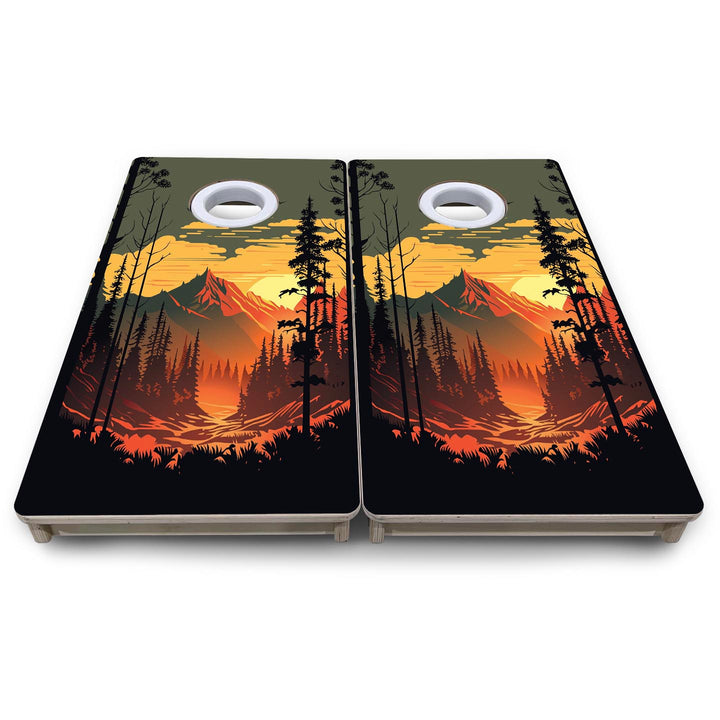 Mountain Sunset Design Options - Mini or Vacation Size Cornhole Boards
