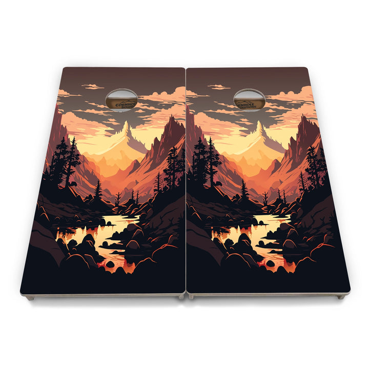 Mountain Sunset Cornhole Boards – Tournament Series