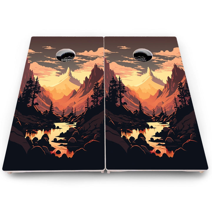 Mountain Sunset Cornhole Boards – Pro Lite or Pro Elite