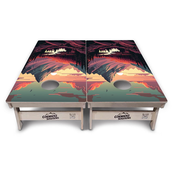 Mountain Sunset Cornhole Boards – Tournament Series