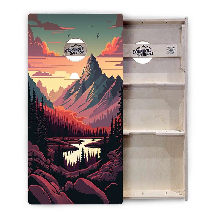 Mountain Sunset Cornhole Boards – Tournament Series