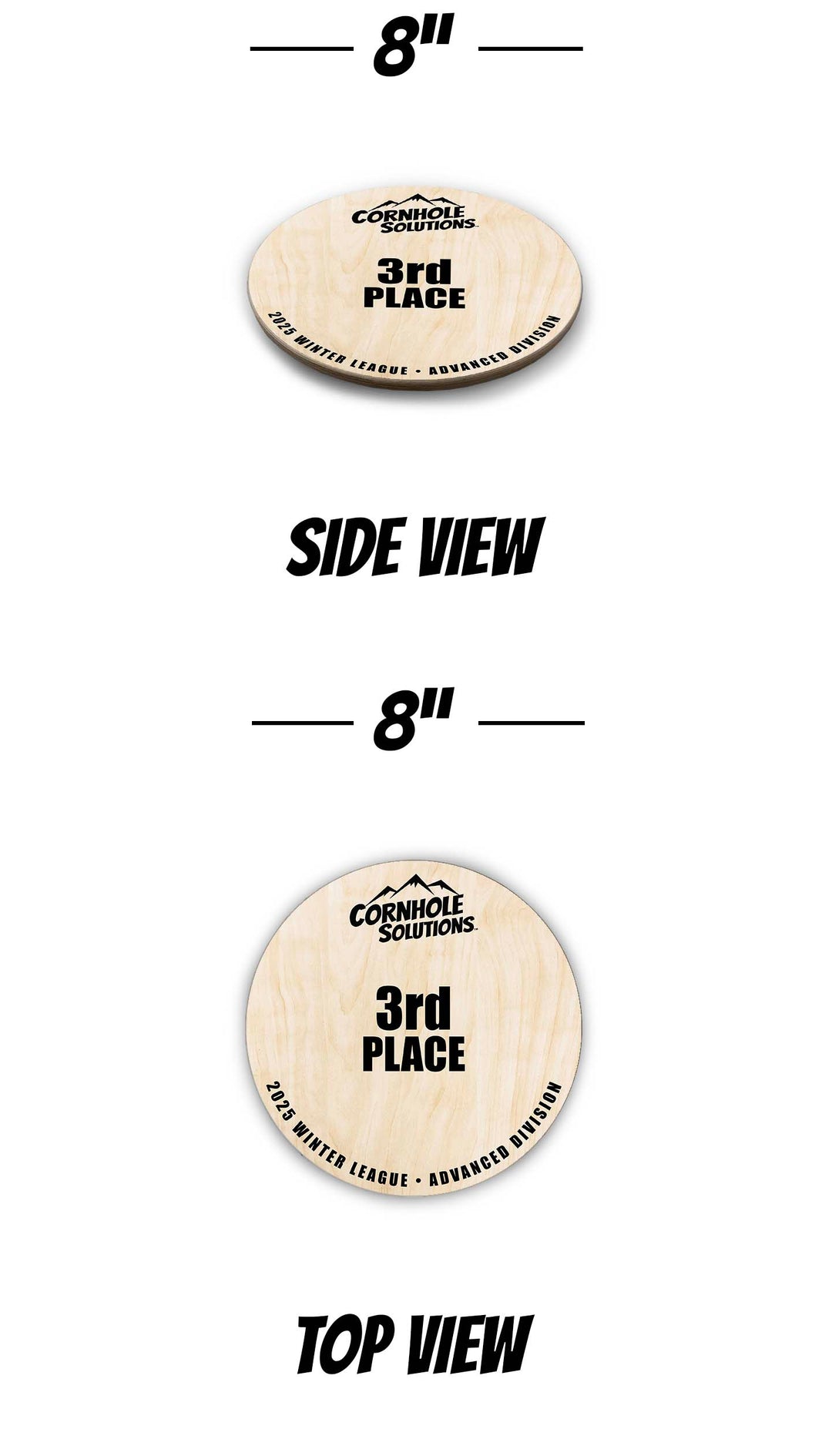 Custom Circle Cornhole Trophy - Free Shipping!
