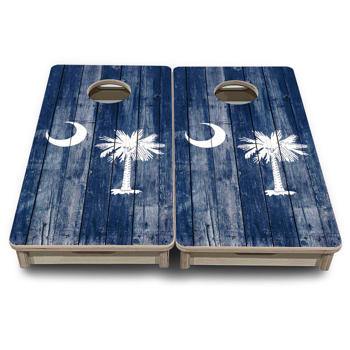 Mini Cornhole Boards - South Carolina Distressed Flag