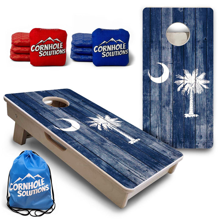 South Carolina Distressed Flag - Mini or Vacation Size Cornhole Boards