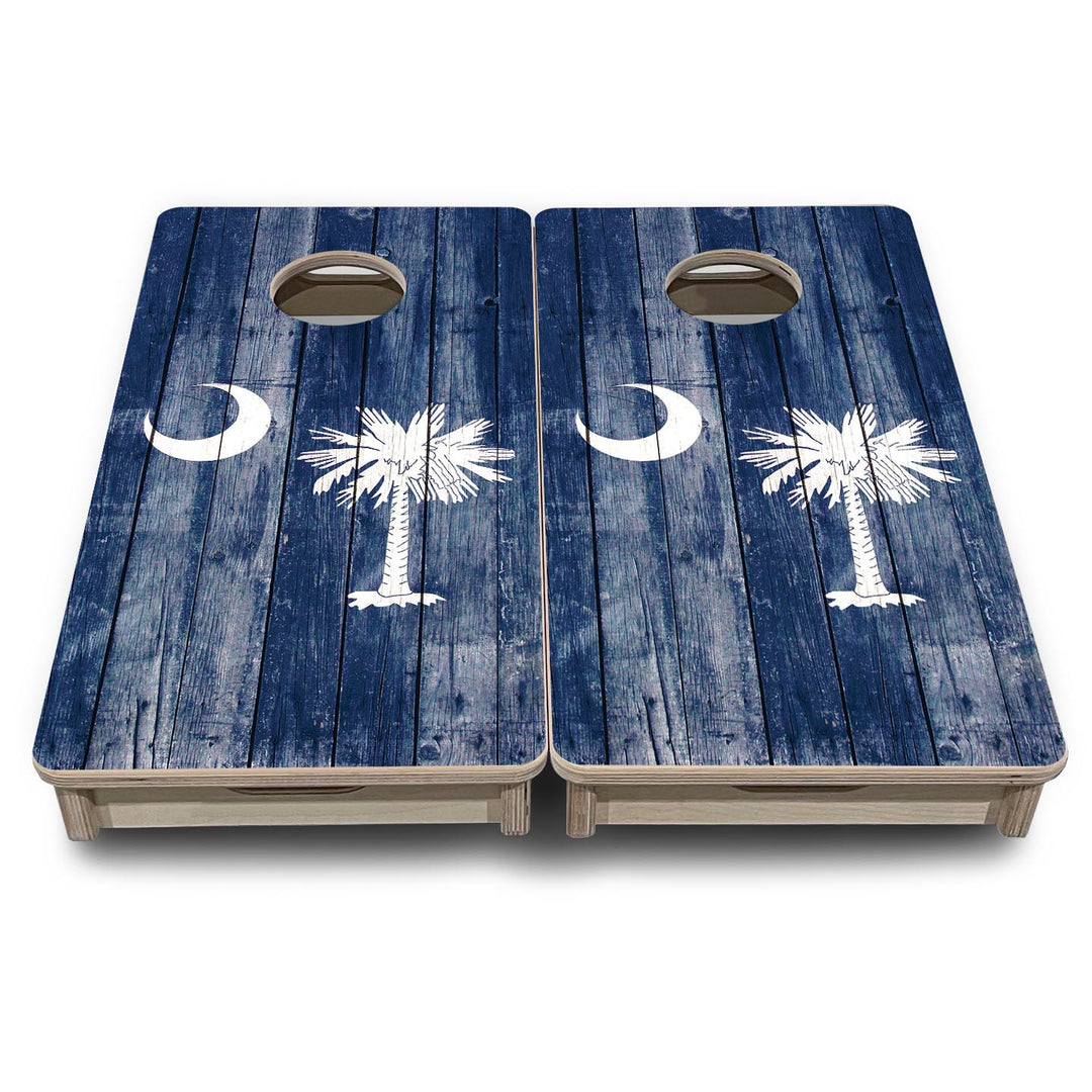 South Carolina Distressed Flag - Mini or Vacation Size Cornhole Boards