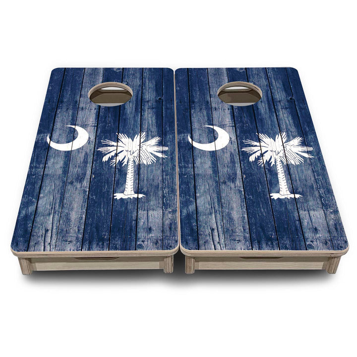 South Carolina Distressed Flag - Mini or Vacation Size Cornhole Boards
