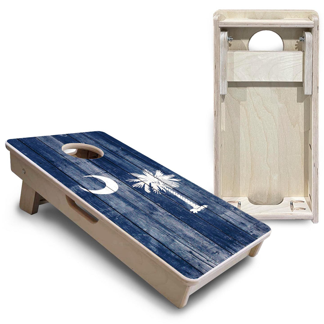 South Carolina Distressed Flag - Mini or Vacation Size Cornhole Boards