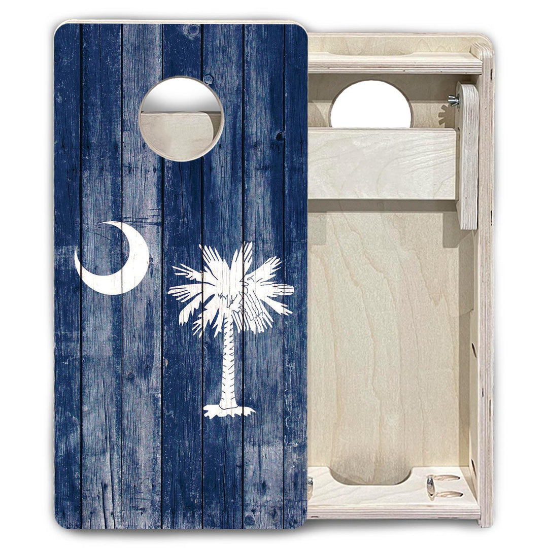 South Carolina Distressed Flag - Mini or Vacation Size Cornhole Boards