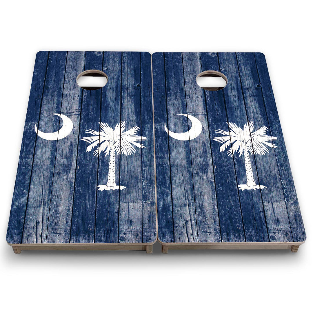 South Carolina Distressed Flag - Mini or Vacation Size Cornhole Boards