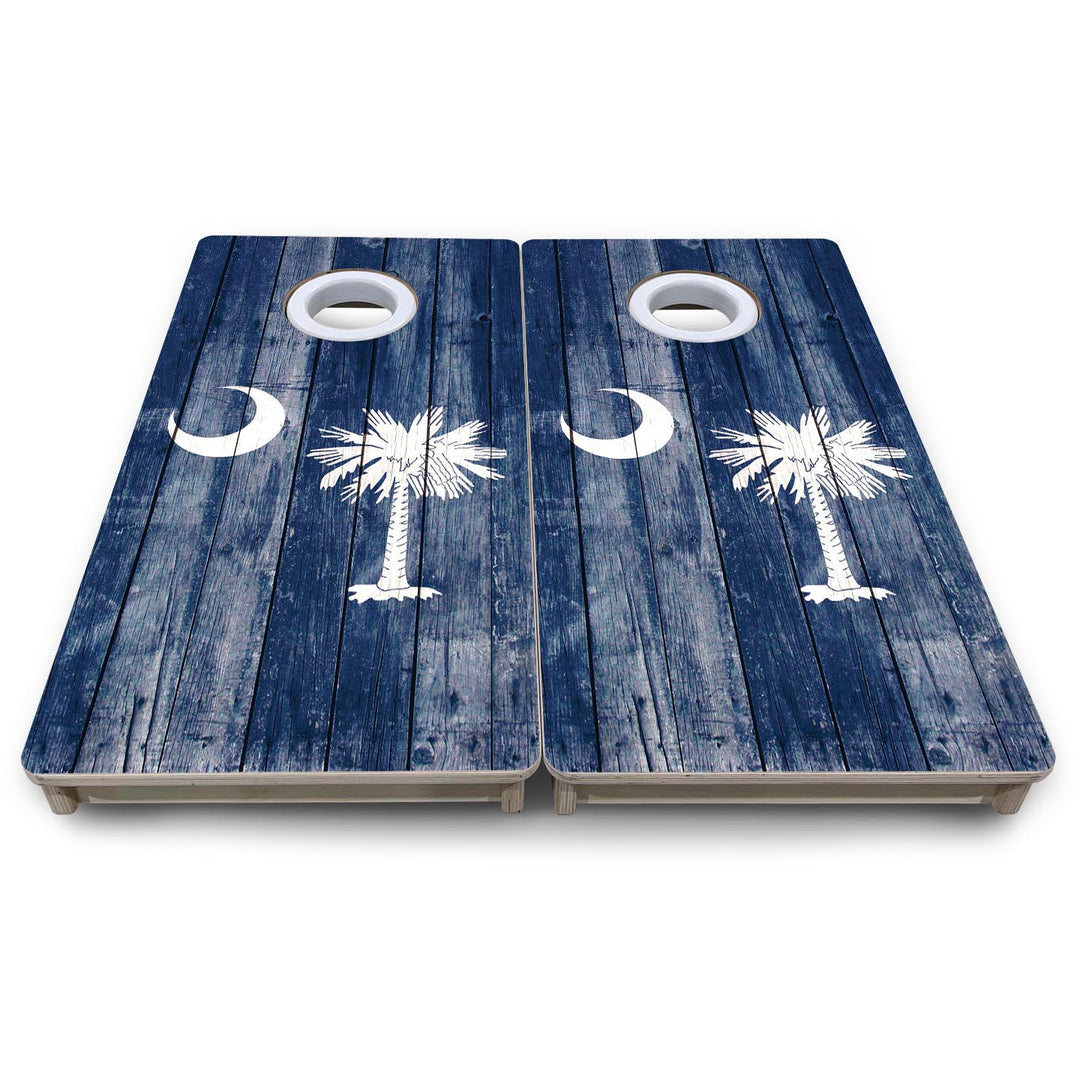 South Carolina Distressed Flag - Mini or Vacation Size Cornhole Boards