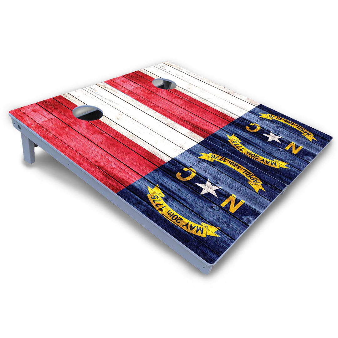 North Carolina State Flag Cornhole Boards - All Weather Series