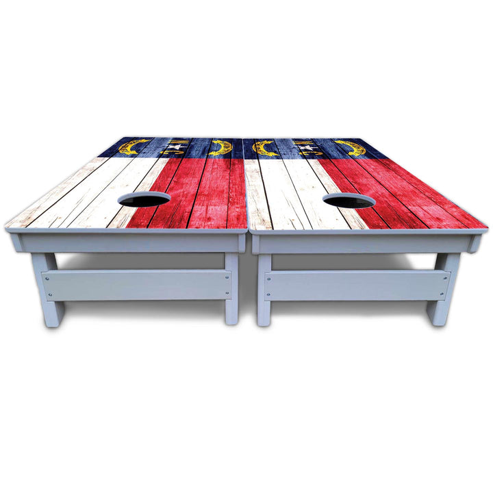 North Carolina State Flag Cornhole Boards - All Weather Series