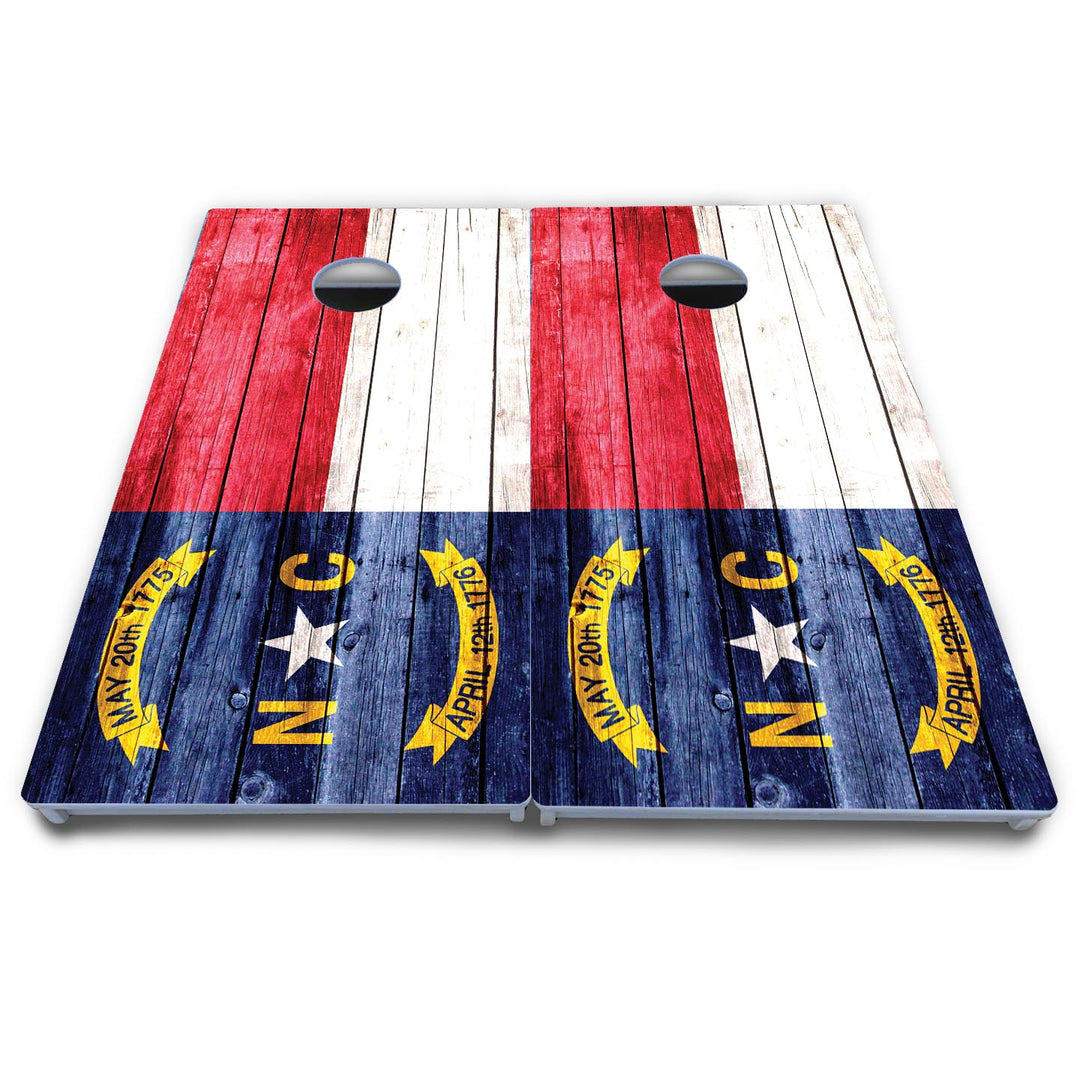 North Carolina State Flag Cornhole Boards - All Weather Series