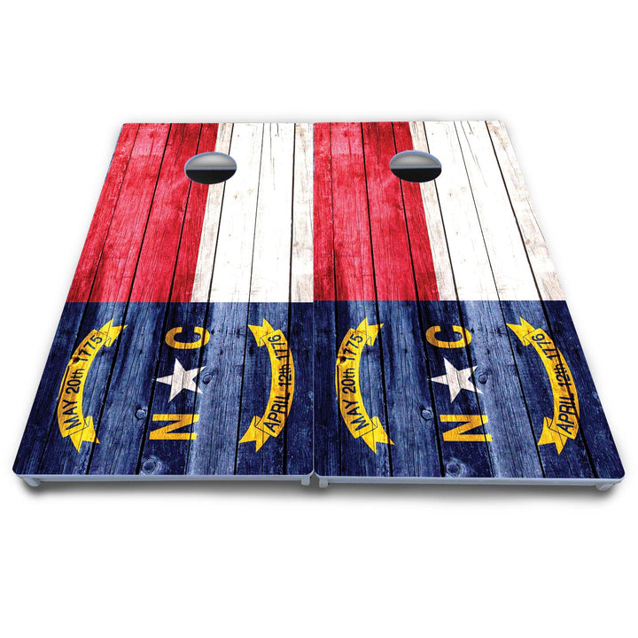 North Carolina State Flag Cornhole Boards - All Weather Series