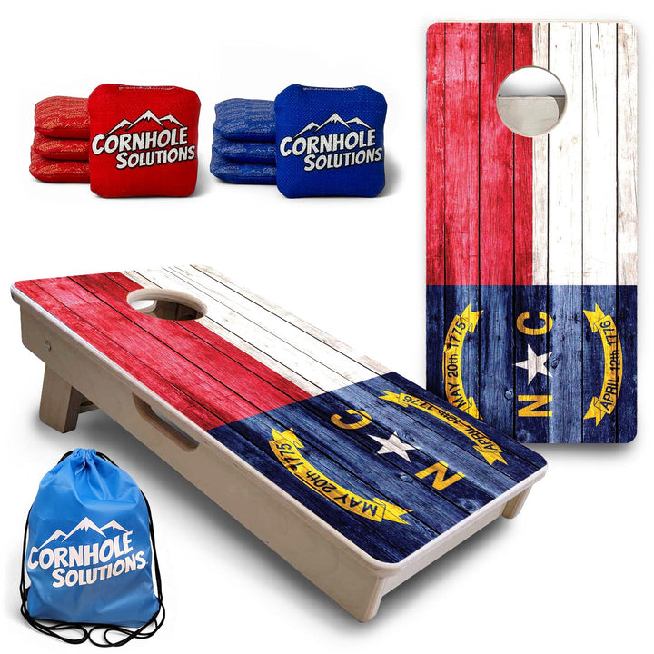 North Carolina State Flag - Mini or Vacation Size Cornhole Boards
