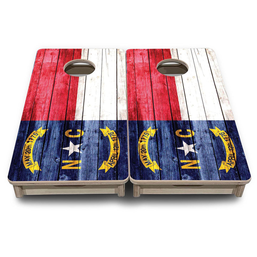 North Carolina State Flag - Mini or Vacation Size Cornhole Boards