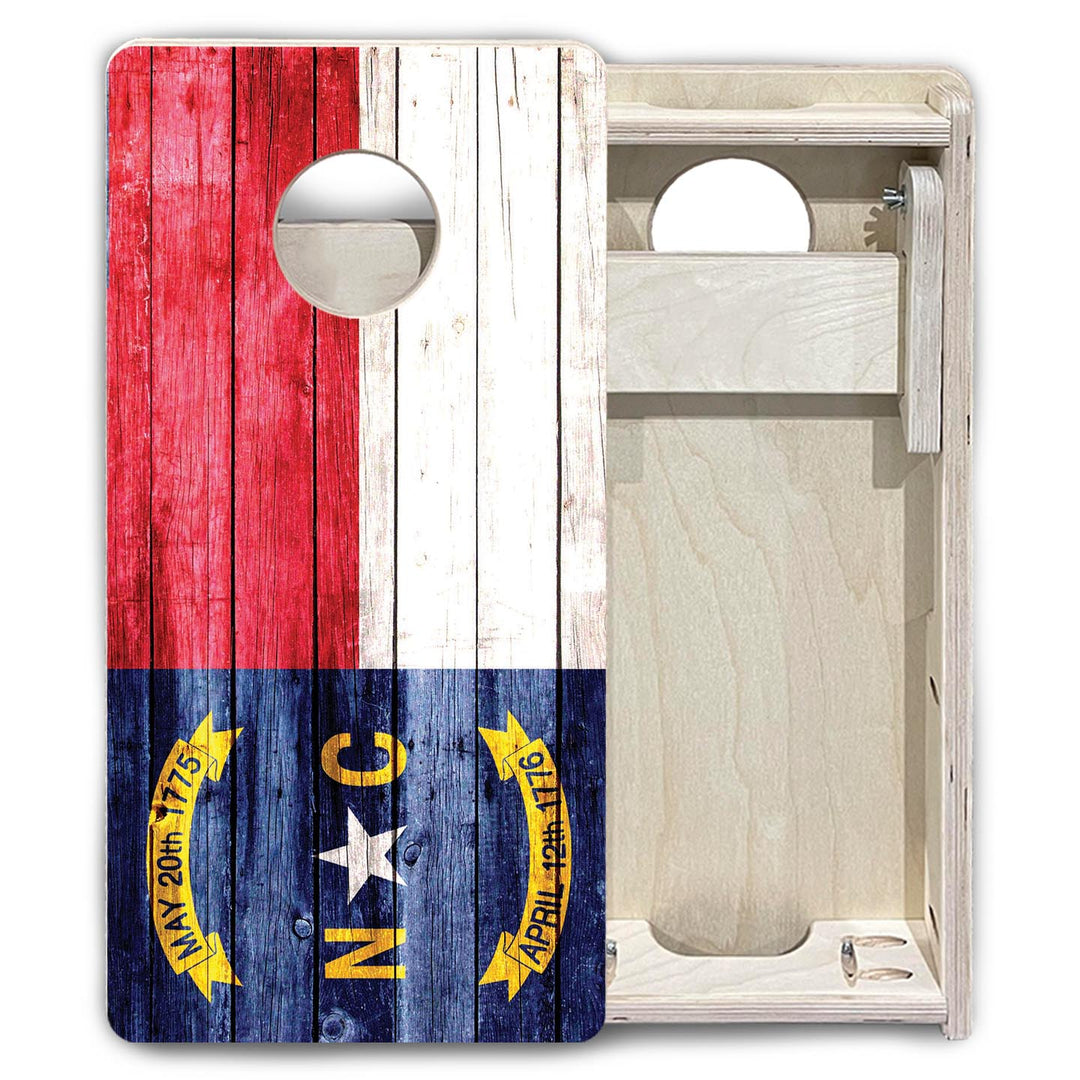 North Carolina State Flag - Mini or Vacation Size Cornhole Boards