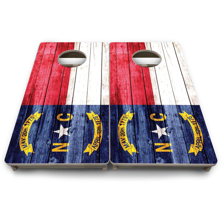 North Carolina State Flag - Mini or Vacation Size Cornhole Boards