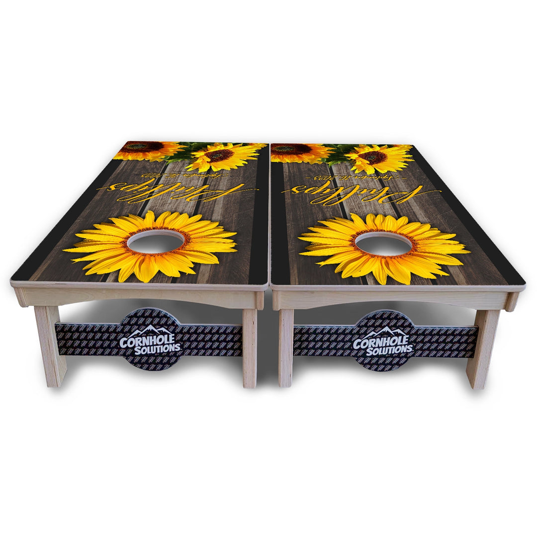 Family Sunflower Cornhole Boards – Pro Lite or Pro Elite