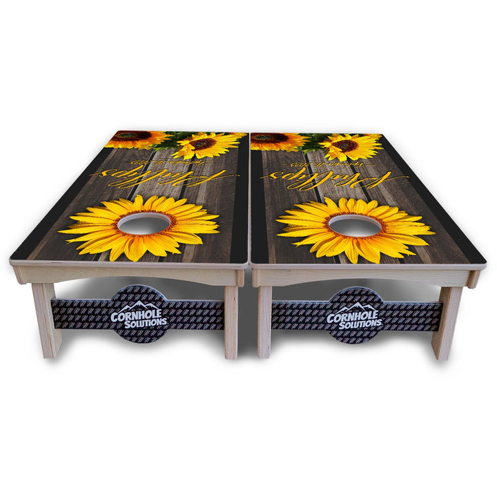 Family Sunflower Cornhole Boards – Pro Lite or Pro Elite