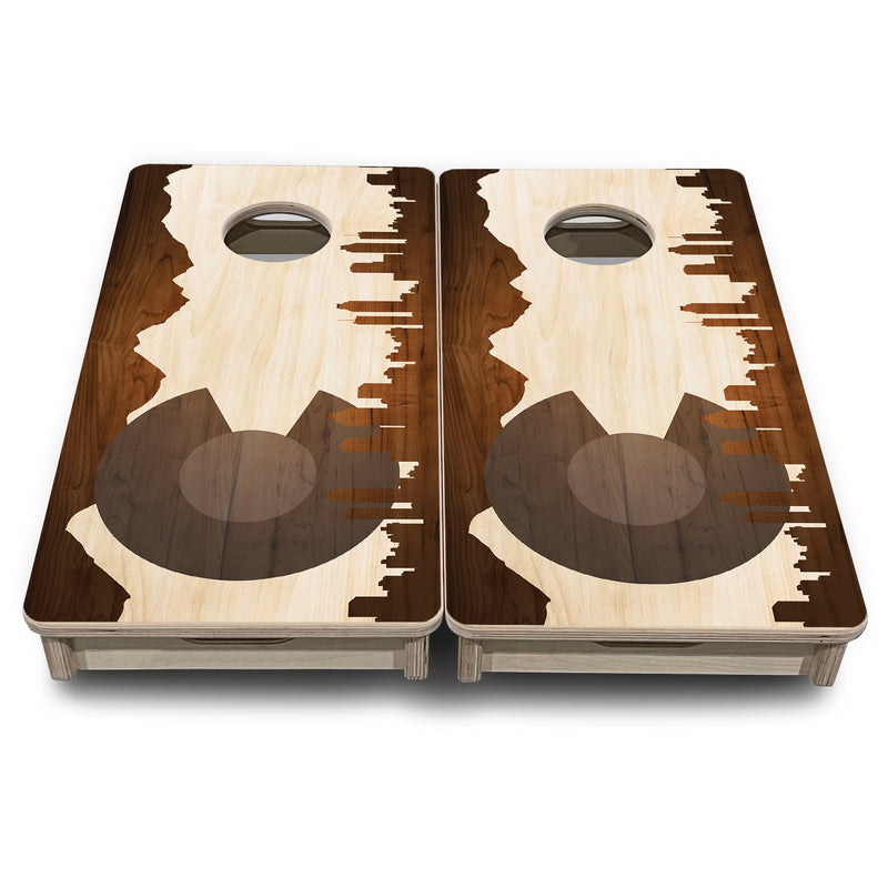 Mini Cornhole 12"x24" Boards - 4" holes - Colorado Wood Skyline - 3/4″ Baltic Birch