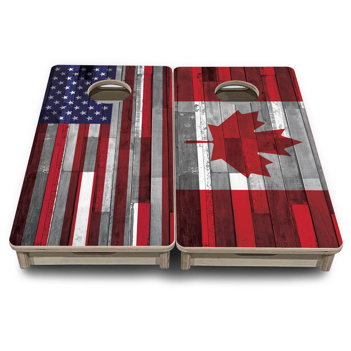 Mini Cornhole Boards - USA / Canada / Union Jack Plank Flag