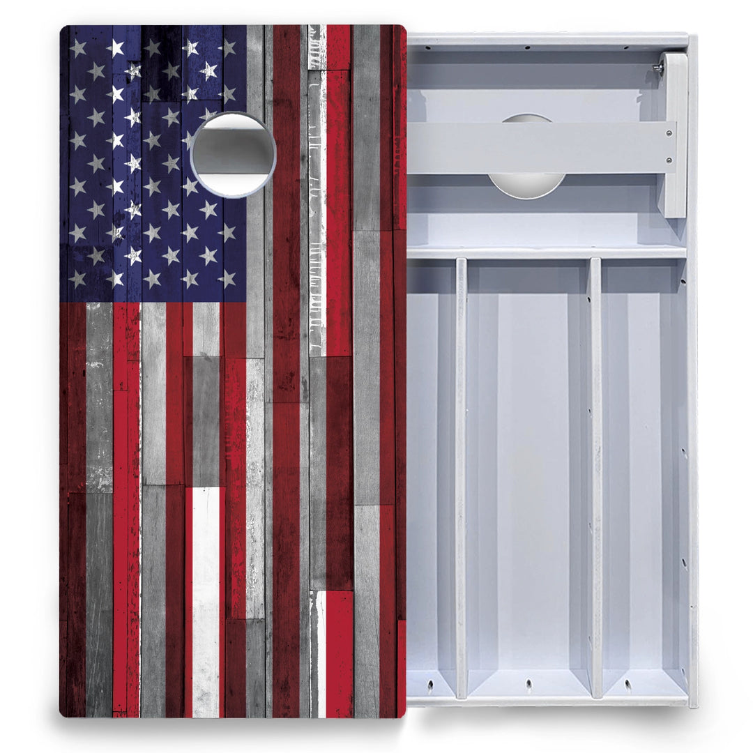 USA / Canada / Union Jack Plank Flag Cornhole Boards - All Weather Series