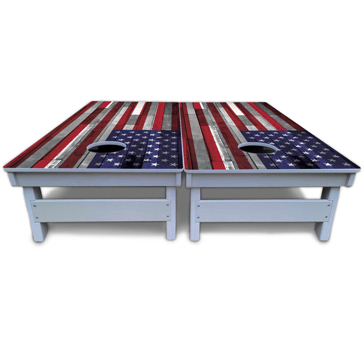 USA / Canada / Union Jack Plank Flag Cornhole Boards - All Weather Series