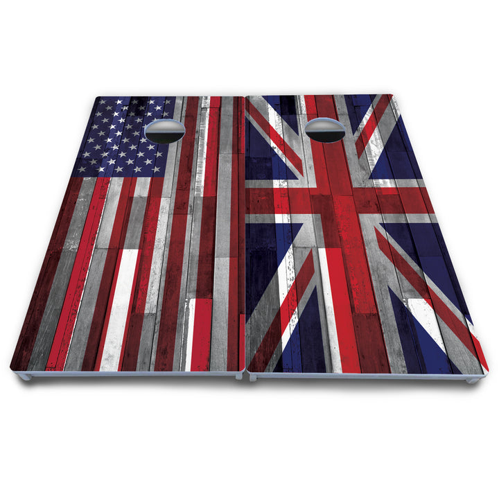 USA / Canada / Union Jack Plank Flag Cornhole Boards - All Weather Series