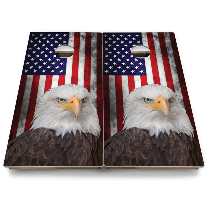 Eagle Flag Cornhole Boards - Backyard Series