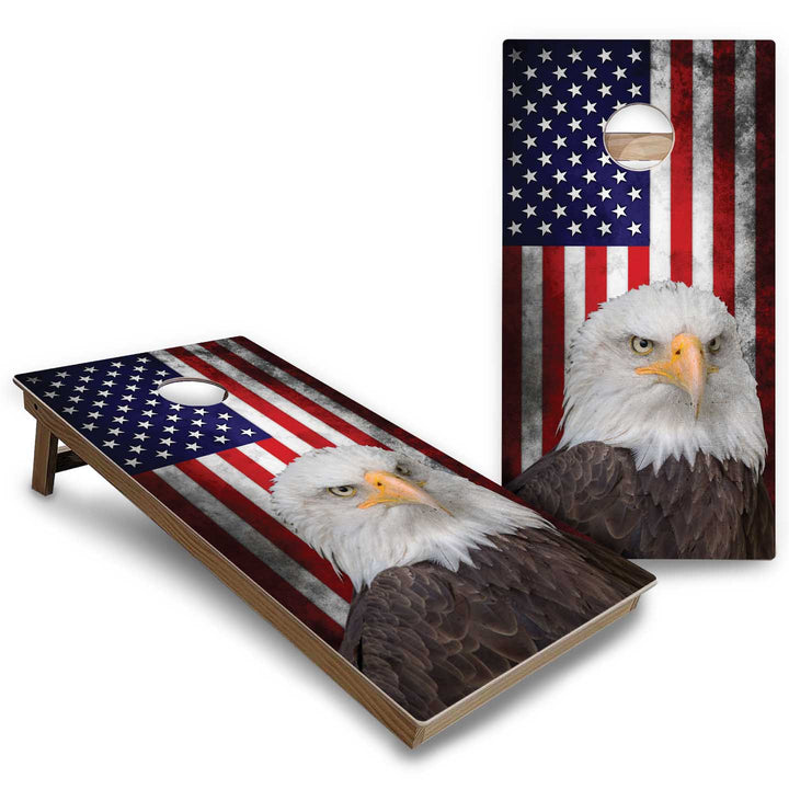 Eagle Flag Cornhole Boards - Backyard Series