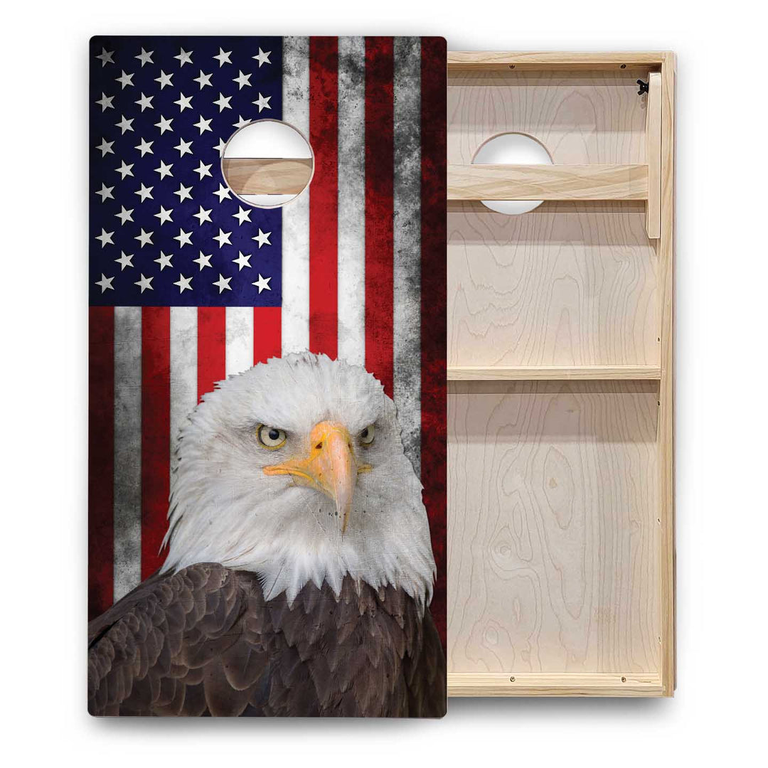 Eagle Flag Cornhole Boards - Backyard Series