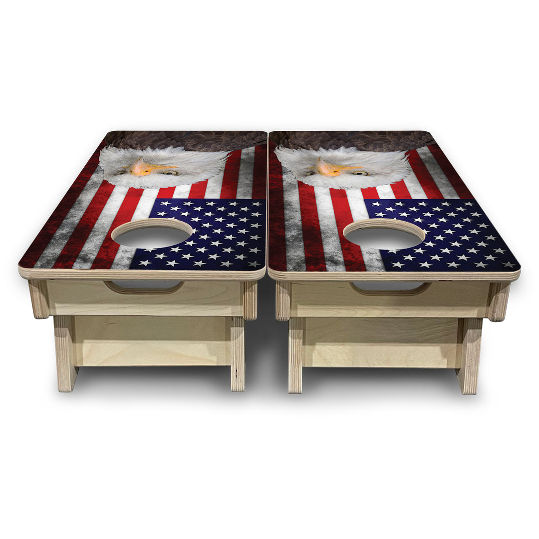 Mini Cornhole Boards - Eagle USA Flag