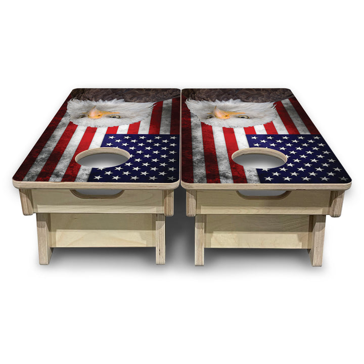 Mini Cornhole Boards - Eagle USA Flag