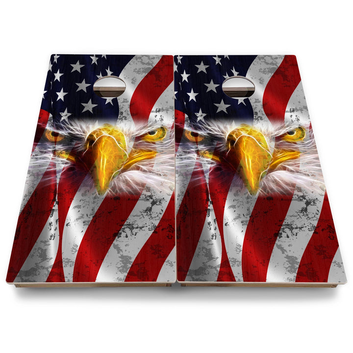 Eagle Flag Cornhole Boards - Backyard Series