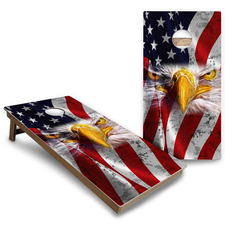 Eagle Flag Cornhole Boards - Backyard Series