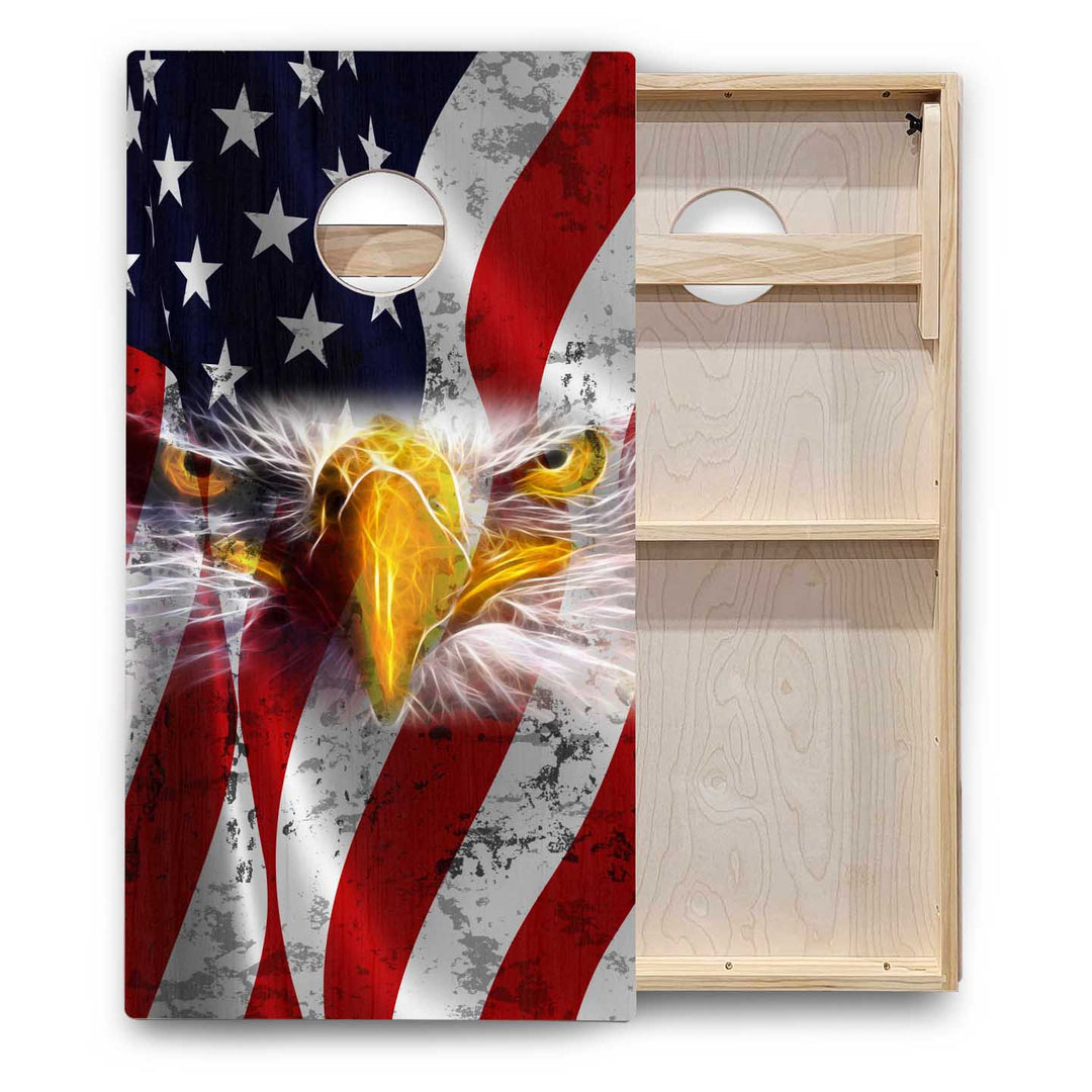 Eagle Flag Cornhole Boards - Backyard Series