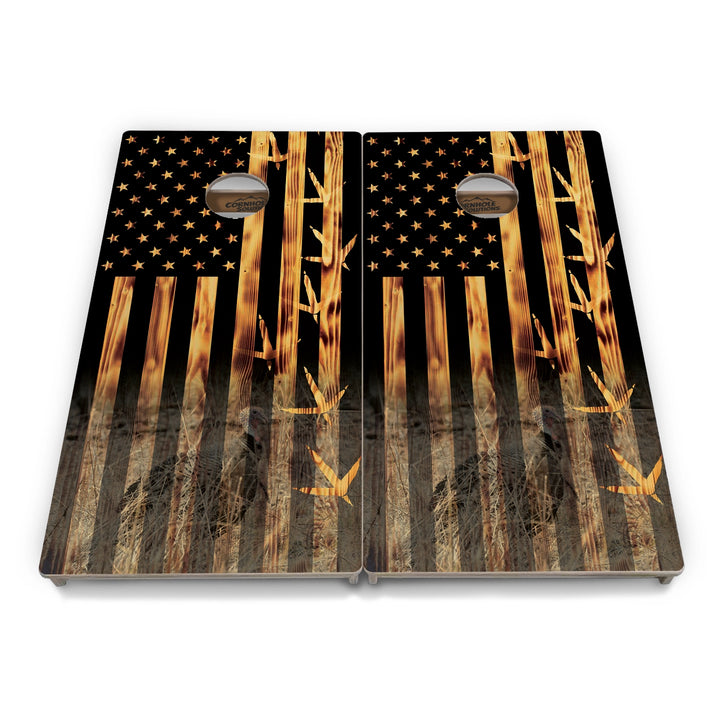 Hidden Turkey Flag Cornhole Boards – Tournament Series