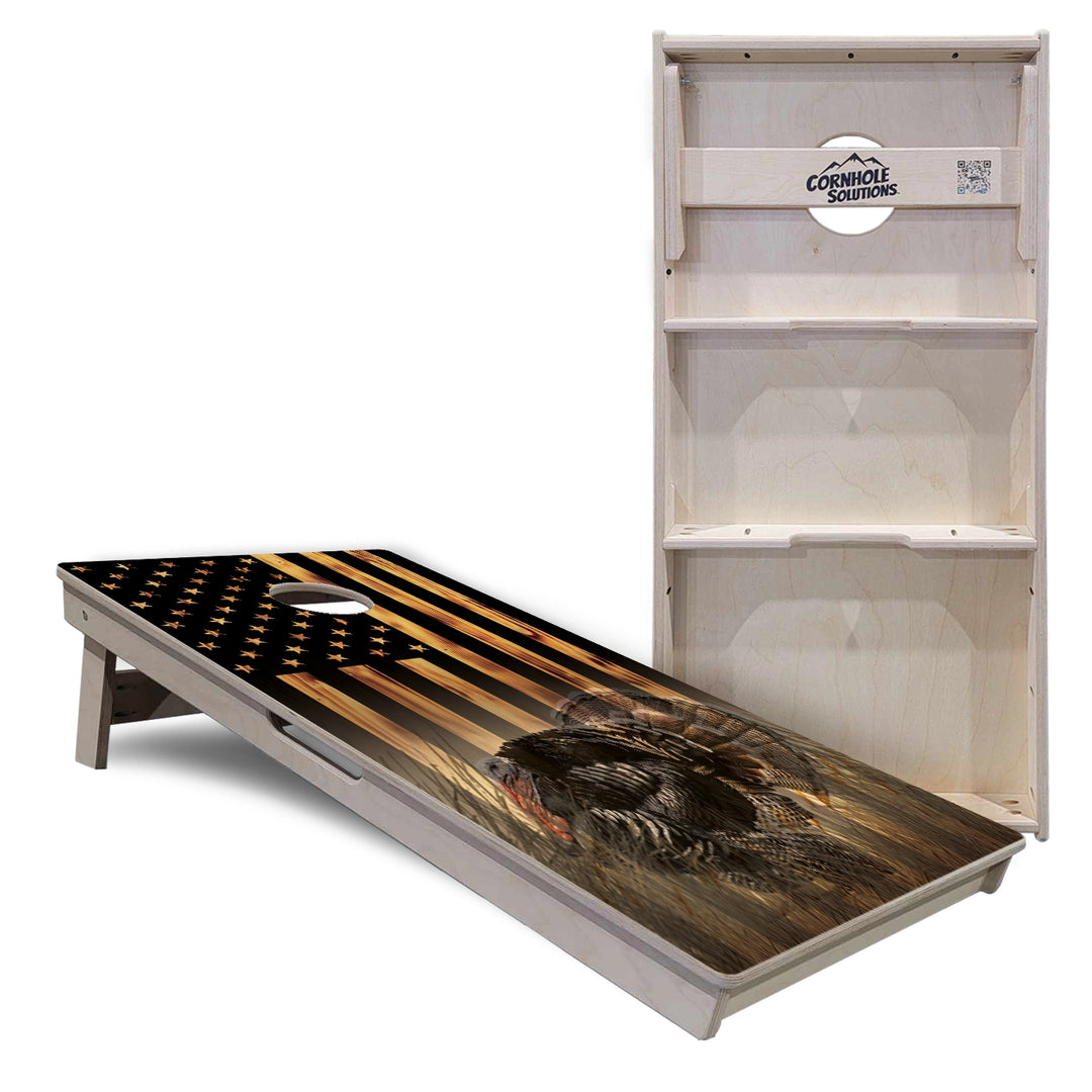 Hidden Turkey Flag Cornhole Boards – Tournament Series