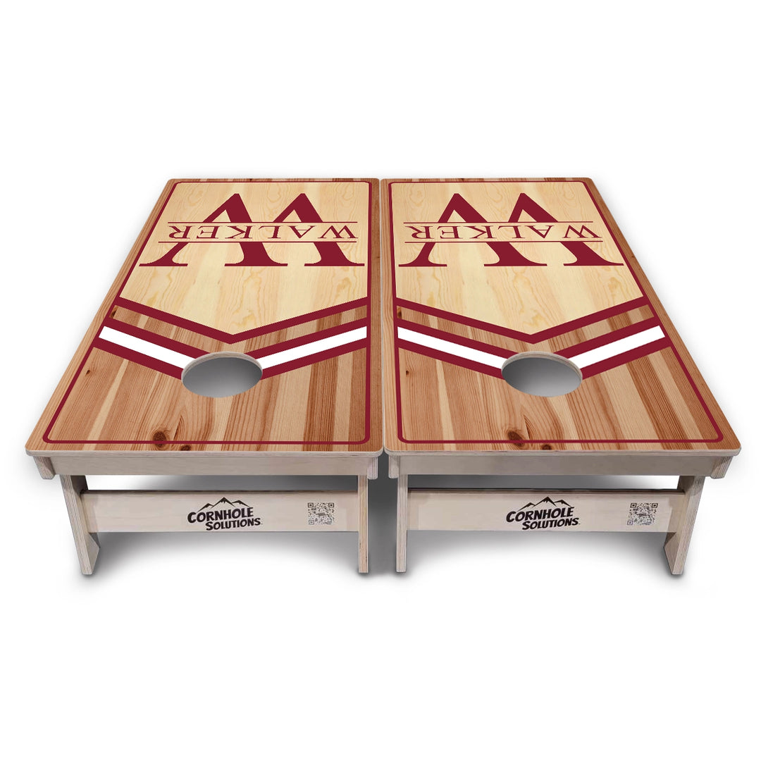 Red & White Letter Monogram Cornhole Boards – Tournament Series