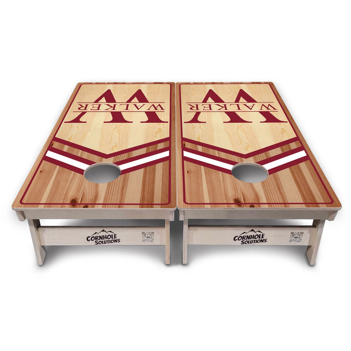 Red & White Letter Monogram Cornhole Boards – Tournament Series