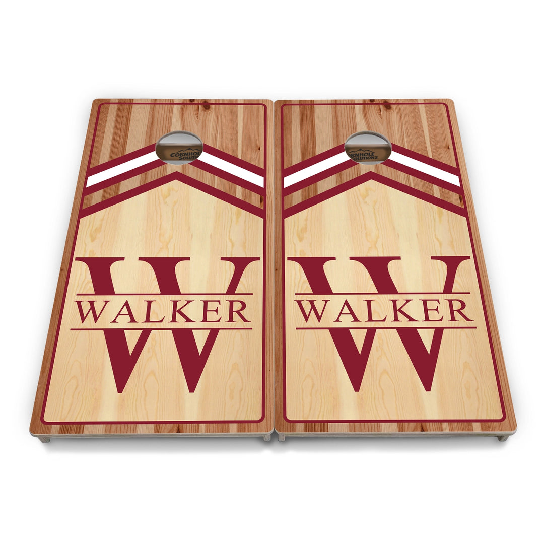 Red & White Letter Monogram Cornhole Boards – Tournament Series