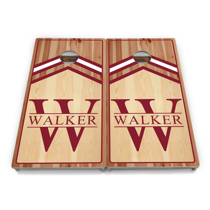 Red & White Letter Monogram Cornhole Boards – Tournament Series