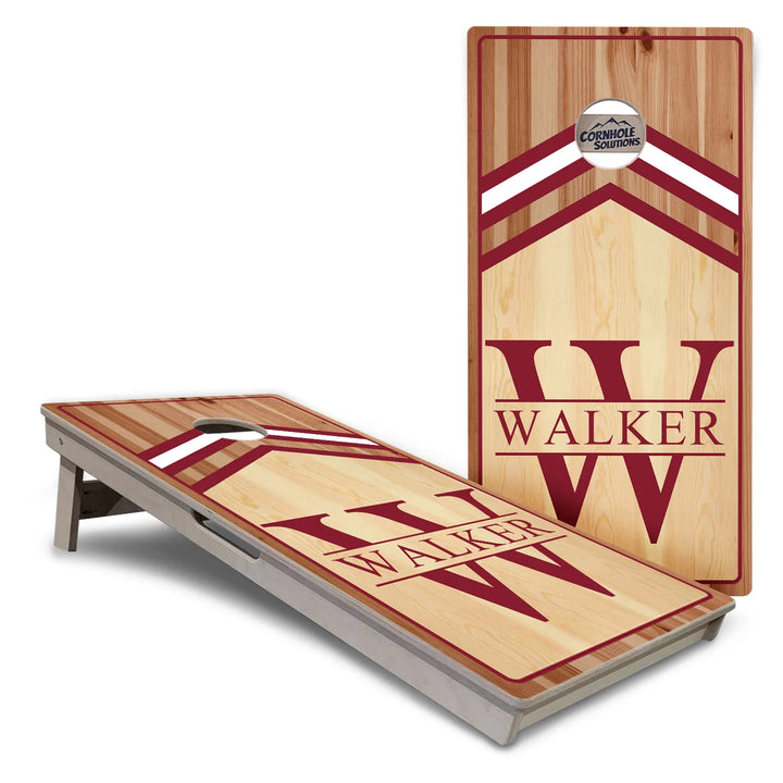 Red & White Letter Monogram Cornhole Boards – Tournament Series