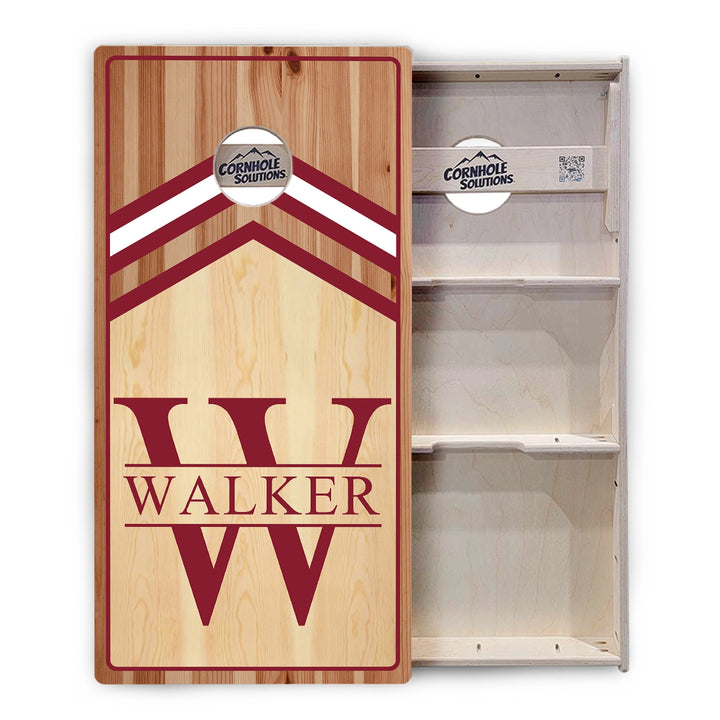 Red & White Letter Monogram Cornhole Boards – Tournament Series