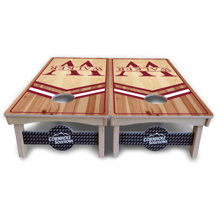 Red & White Letter Monogram Cornhole Boards – Pro Lite or Pro Elite