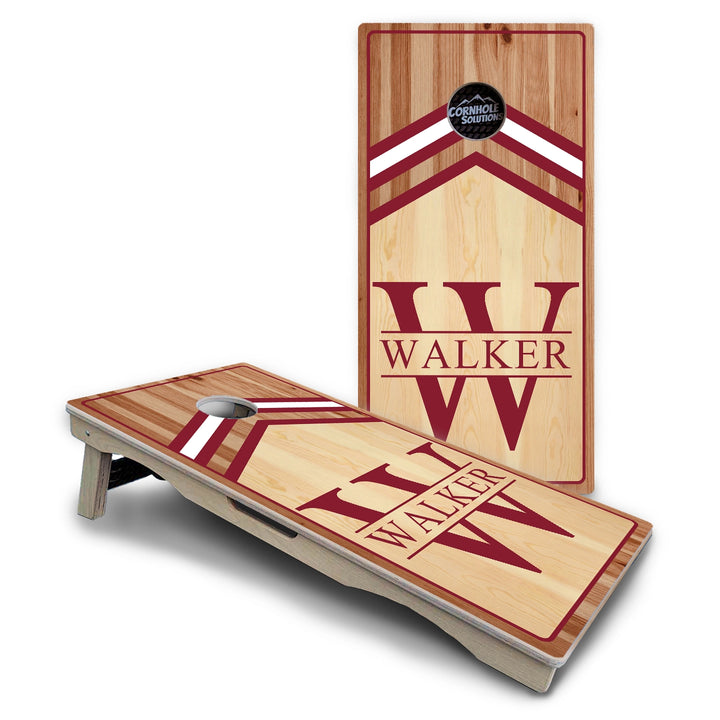 Red & White Letter Monogram Cornhole Boards – Pro Lite or Pro Elite